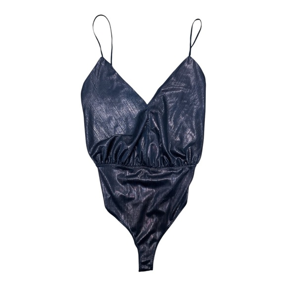 Zara Blue Bodysuit with Glossy Finish - Picture 1 of 4